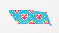 Sacred heart washi tape clipart, cute aesthetic pattern
