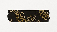Aesthetic washi tape clipart, leopard animal print pattern