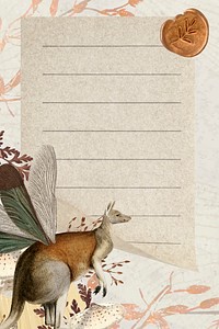 Retro kangaroo illustration digital note, surreal hybrid animal scrapbook collage art element vector