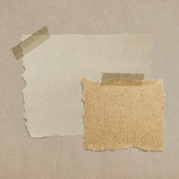 Ripped note paper, brown blank design space vector