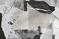 Scrapbook collage background, paper texture in black and white vector