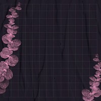 Pink eucalyptus background, black wallpaper design with retro halftone remix plant vector