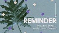 Botanical blog banner template, happiness reminder, retro modern aesthetic halftone design vector