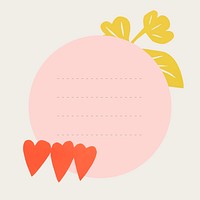 Digital note collage element, simple sticker for cute digital design vector