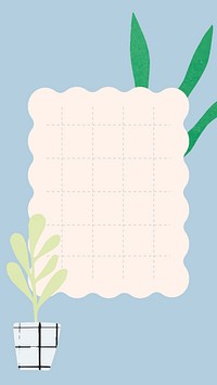 Simple phone wallpaper, cute grid paper on blue design vector
