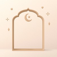 Ramadan Instagram post frame background, 3D illustration