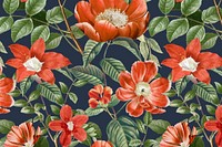 Summer flower pattern background, botanical design vector, remixed from original artworks by Pierre Joseph Redout&eacute;