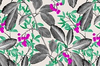 Botanical pattern background, leaf design vector, remixed from original artworks by Pierre Joseph Redouté