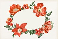 Vintage flower frame background, botanical design vector, remixed from original artworks by Pierre Joseph Redouté