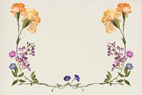 Flower border background, vintage botanical design vector, remixed from original artworks by Pierre Joseph Redouté