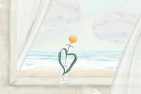 Flower vase background, simple illustration vector