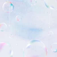Cute soap bubble background, simple holographic illustration vector