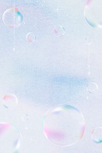 Soap bubble background, cute holographic illustration 