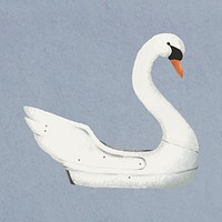 Swan paddle boat sticker, simple illustration vector