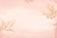 Leaf background, pink pastel botanical design vector