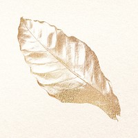 Autumn leaf, gold botanical painting design