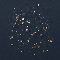 Gold particles, glitter on blue design