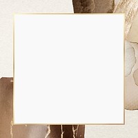 Abstract brown frame, watercolor style vector
