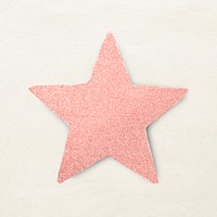 Paper craft glitter star sticker vector