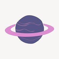 Cute Saturn, flat design vector