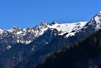 Free snowy mountain image, public domain landscape CC0 photo.