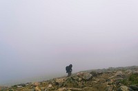 Free person hiking on mountain photo, public domain nature CC0 image.