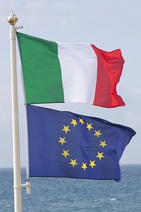 Free European Union & Italian flag image, public domain CC0 photo.