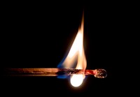 Free lit matchstick closeup photo, public domain CC0 image.