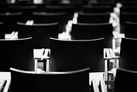 Free empty chairs in hall image, public domain design CC0 photo.