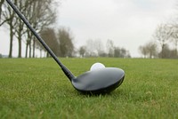 Free close-up of golf club and ball photo, public domain sport CC0 image.