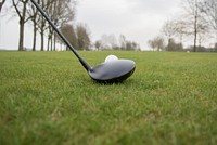 Free close-up of golf club and ball photo, public domain sport CC0 image.