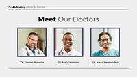 Doctors powerpoint presentation template, healthcare & hospital design vector