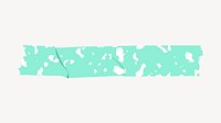 Green terrazzo washi tape marble pattern collage sticker element for scrapbook and digital journal vector
