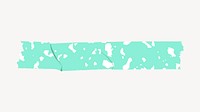 Green terrazzo washi tape marble pattern collage sticker element for scrapbook and digital journal psd