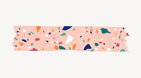 Pink terrazzo washi tape marble pattern collage sticker element for scrapbook and digital journal vector