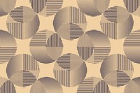 Geometric pattern cream background, round retro style psd