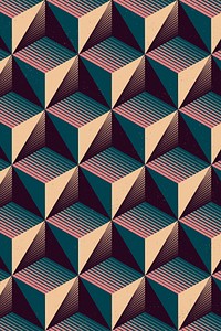Geometric pattern sticker, repetitive prism shape design 