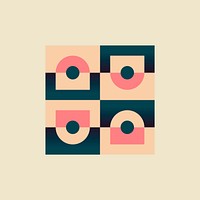Square geometric sticker, abstract illusion style vector