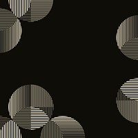 Black geometric frame, abstract circle graphic design vector