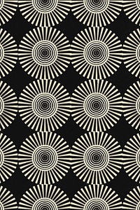 Retro pattern background, black hypnotic geometric design 