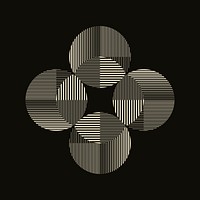 Circle retro Instagram post background, abstract black illustration 