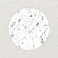Marble textured coaster clipart, white aesthetic object collage element vector