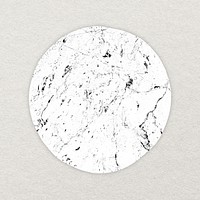 Marble textured coaster clipart, white aesthetic object collage element psd