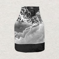 Black bottle vase sticker, aesthetic home decor collage element vector