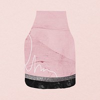 Pink bottle vase clipart, aesthetic home decor collage element