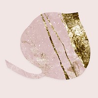 Aesthetic leaf nature sticker, pink abstract design psd