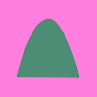 Green mountain shape sticker, geometric flat collage element vector