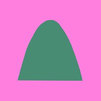 Green mountain shape sticker, geometric flat collage element psd