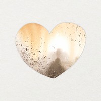 Golden heart shape clipart, metallic texture aesthetic vector