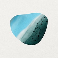 Abstract marble shape clipart, blue aesthetic design psd 